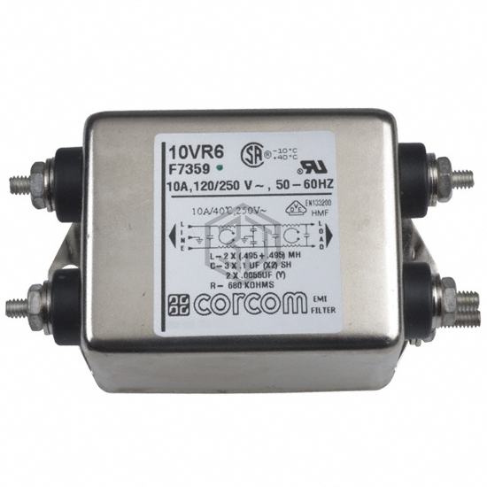 10VR6 - TE Connectivity Corcom Filters - Power Line Filter Modules