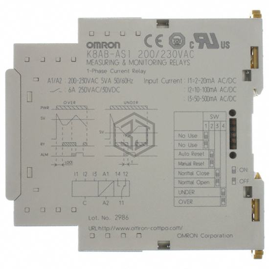 K8AB-AS1 200/230VAC - Omron Automation and Safety - Monitor - Relay Output