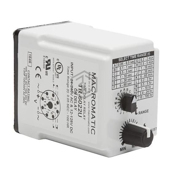 TR-6022U - Macromatic Industrial Controls - Time Delay Relays