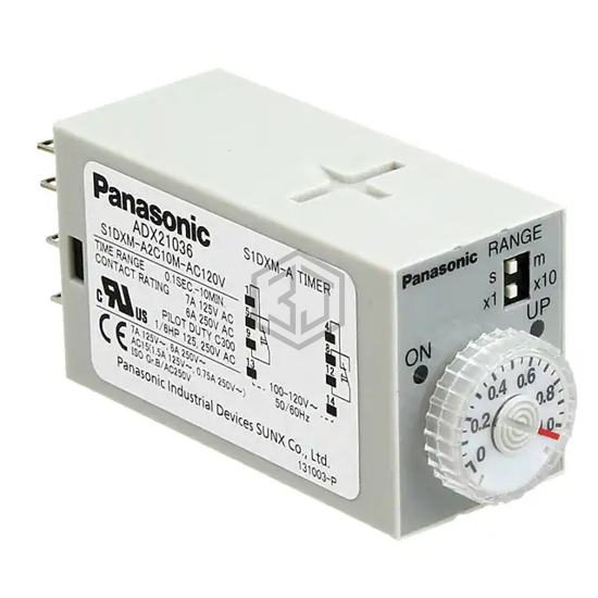 S1DXMA2C10MAC120V - Panasonic Industrial Automation Sales - Time Delay Relays