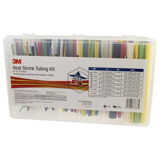 FP301-3/32 TO 1/2-ASSRTED-5-133 PC KITS - 3M - Heat Shrink Tubing Kits