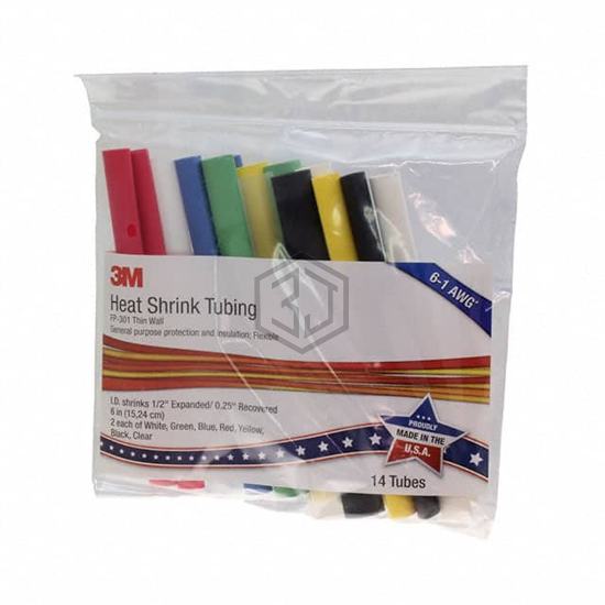 FP301-1/2-6"-ASSORTED-10-14 PC PKS - 3M - Heat Shrink Tubing Kits