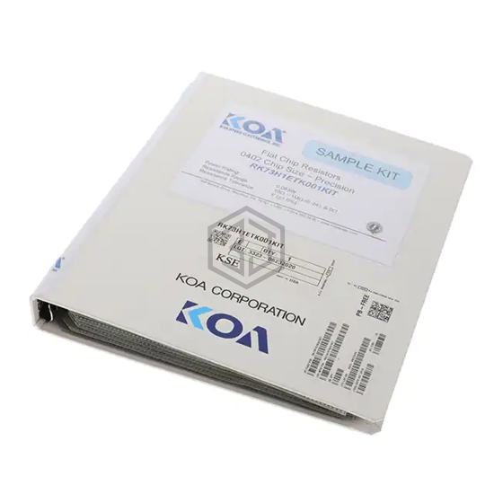 RK73H1ETK001KIT - KOA Speer Electronics, Inc. - Resistor Kits