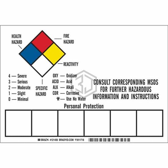 121456 - Brady Corporation - Labels, Stickers, Decals - Preprinted