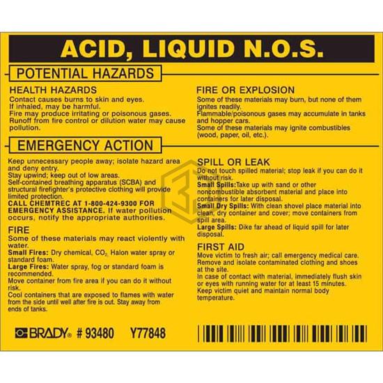 93480 - Brady Corporation - Labels, Stickers, Decals - Preprinted
