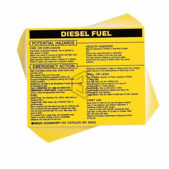 93522 - Brady Corporation - Labels, Stickers, Decals - Preprinted