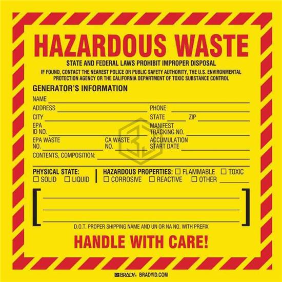121152 - Brady Corporation - Labels, Stickers, Decals - Preprinted