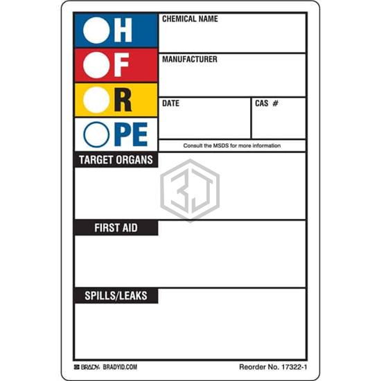 17322-1LS - Brady Corporation - Labels, Stickers, Decals - Preprinted