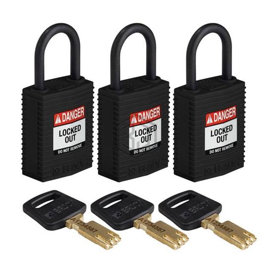 CPT-BLK-25PL-KA3PK - Brady Corporation - Lockouts, Padlocks