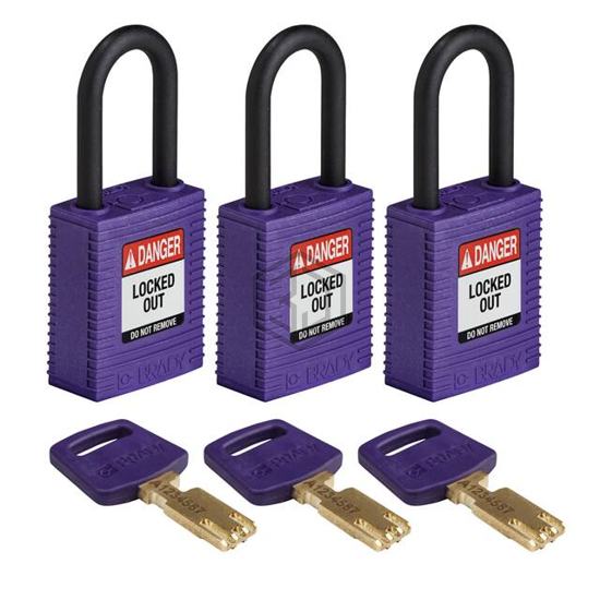 NYL-PRP-38PL-KA3PK - Brady Corporation - Lockouts, Padlocks