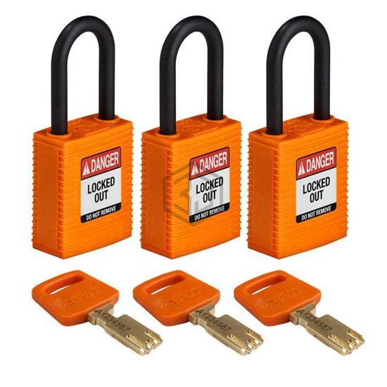 NYL-ORG-38PL-KA3PK - Brady Corporation - Lockouts, Padlocks
