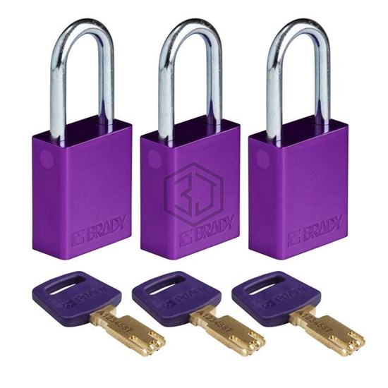 ALU-PRP-38ST-KA3PK - Brady Corporation - Lockouts, Padlocks