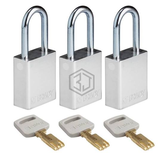 ALU-SLV-38ST-KA3PK - Brady Corporation - Lockouts, Padlocks