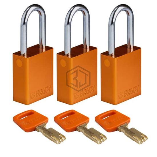 ALU-ORG-38ST-KA3PK - Brady Corporation - Lockouts, Padlocks