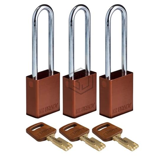 ALU-BRN-76ST-KA3PK - Brady Corporation - Lockouts, Padlocks
