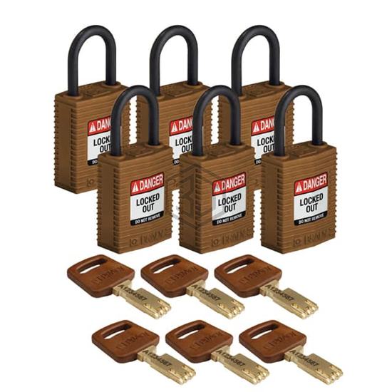 CPT-BRN-25PL-KD6PK - Brady Corporation - Lockouts, Padlocks