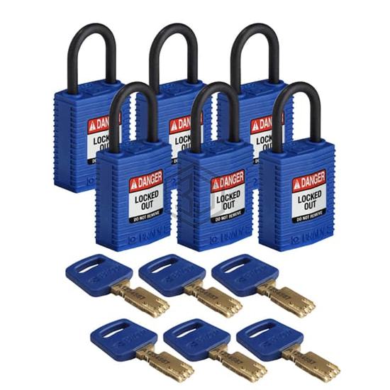CPT-BLU-25PL-KA6PK - Brady Corporation - Lockouts, Padlocks