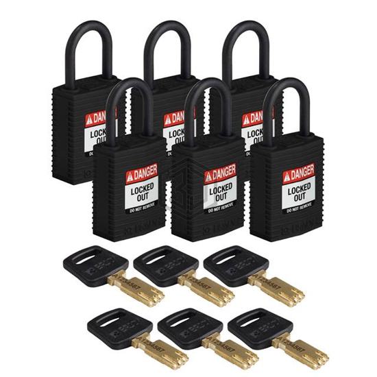 CPT-BLK-25PL-KA6PK - Brady Corporation - Lockouts, Padlocks