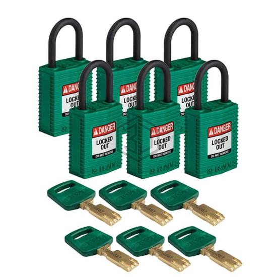 CPT-GRN-25PL-KD6PK - Brady Corporation - Lockouts, Padlocks