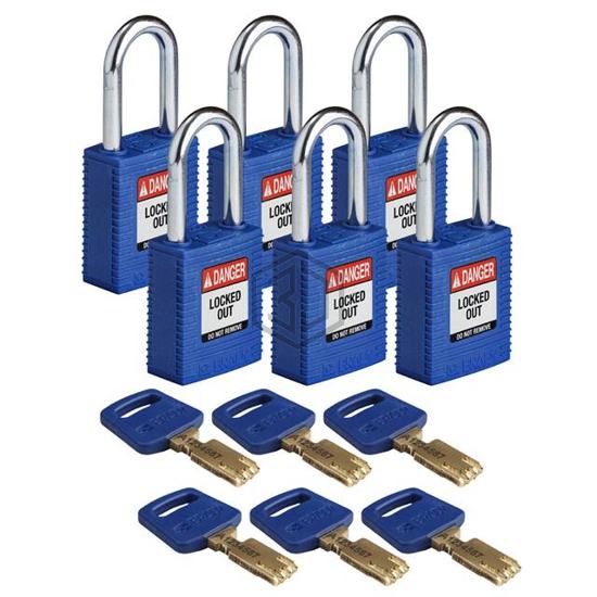 NYL-BLU-38ST-KA6PK - Brady Corporation - Lockouts, Padlocks
