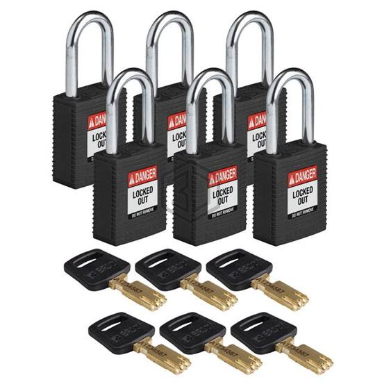 NYL-BLK-38ST-KA6PK - Brady Corporation - Lockouts, Padlocks