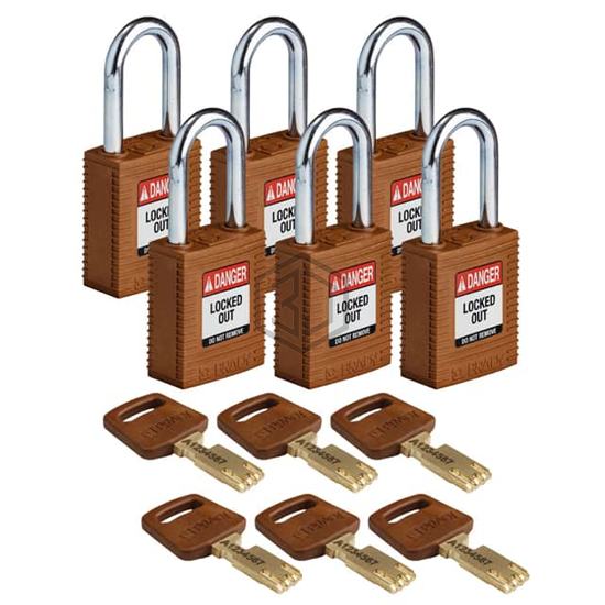 NYL-BRN-38ST-KA6PK - Brady Corporation - Lockouts, Padlocks
