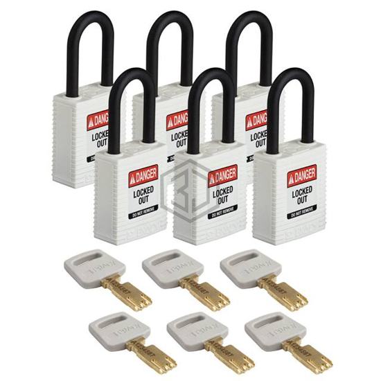 NYL-WHT-38PL-KD6PK - Brady Corporation - Lockouts, Padlocks