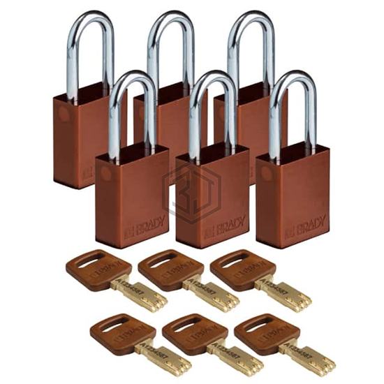 ALU-BRN-38ST-KA6PK - Brady Corporation - Lockouts, Padlocks