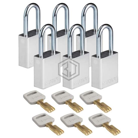 ALU-SLV-38ST-KA6PK - Brady Corporation - Lockouts, Padlocks