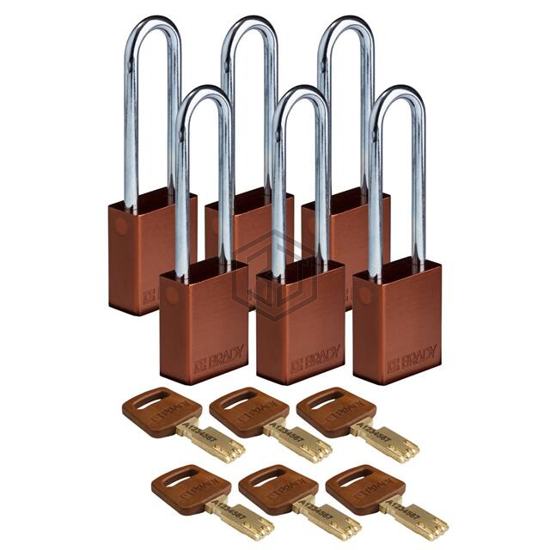 ALU-BRN-76ST-KA6PK - Brady Corporation - Lockouts, Padlocks
