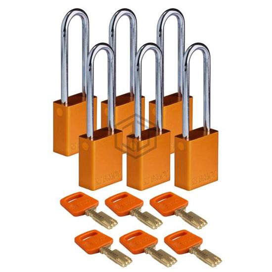 ALU-ORG-76ST-KA6PK - Brady Corporation - Lockouts, Padlocks