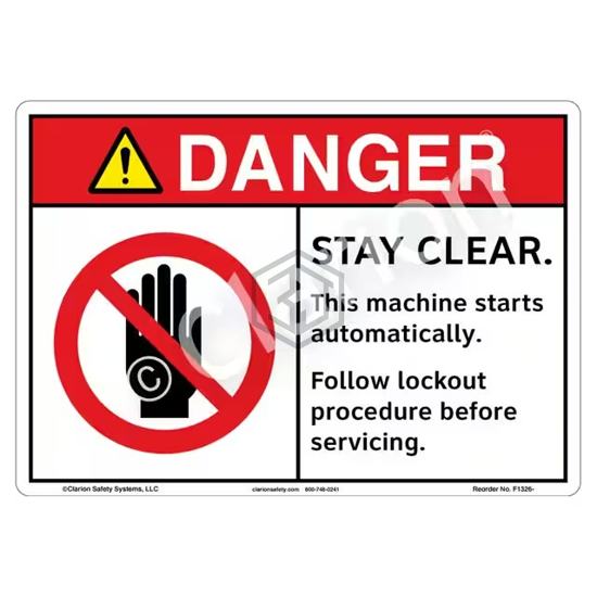 F1326-Z1SW1 - Clarion Safety Systems - Signs, Nameplates, Posters