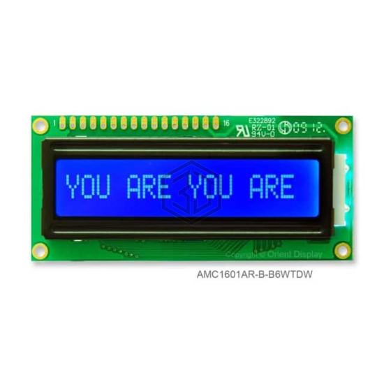AMC1601AR-B-B6WTDW - Orient Display - duplicate use 3444 - Display Modules - LCD, OLED Character and Numeric