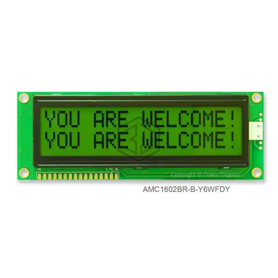 AMC1602BR-B-Y6WFDY - Orient Display - duplicate use 3444 - Display Modules - LCD, OLED Character and Numeric