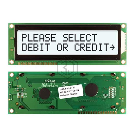 NHD-0216SZ-FSW-FBW - Newhaven Display Intl - Display Modules - LCD, OLED Character and Numeric