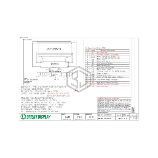 AM0186R-11 - Orient Display - duplicate use 3444 - Display Modules - LCD, OLED, Graphic