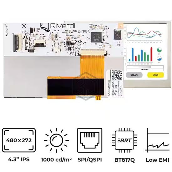 RVT43HLBNWN00 - Riverdi - Display Modules - LCD, OLED, Graphic