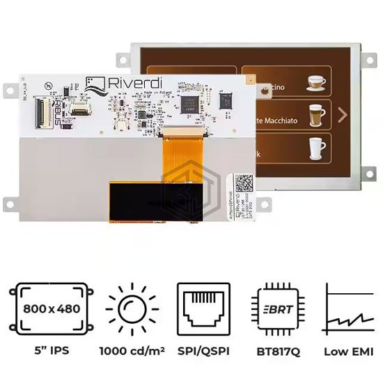 RVT50HQBFWN00 - Riverdi - Display Modules - LCD, OLED, Graphic