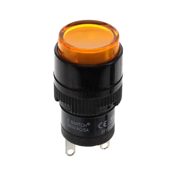 L16PLR10KYELYELCONCAVE - E-Switch - Panel Indicators, Pilot Lights