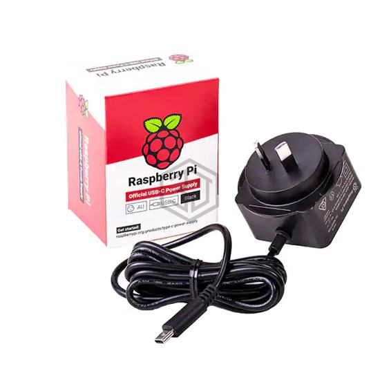 RPI USB-C power supply Black AUS - Raspberry Pi - AC DC Desktop, Wall Adapters
