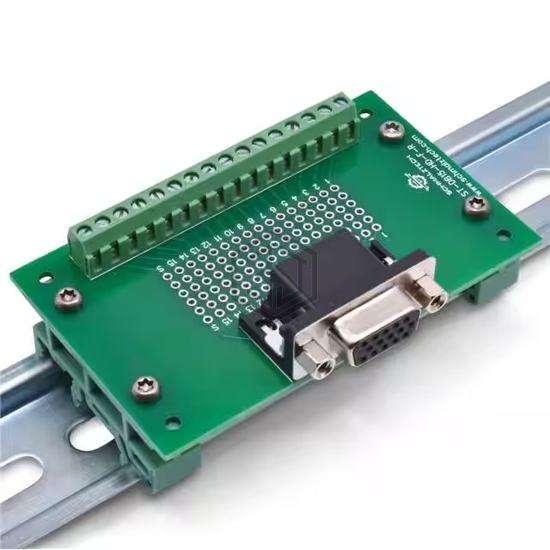 ST-DB15-HD-F-R-DIN - SchmalzTech, LLC - Adapter, Breakout Boards