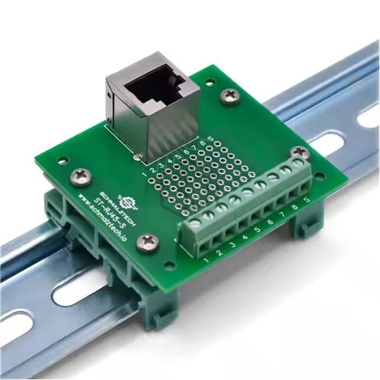 ST-RJ45-S-DIN - SchmalzTech, LLC - Adapter, Breakout Boards