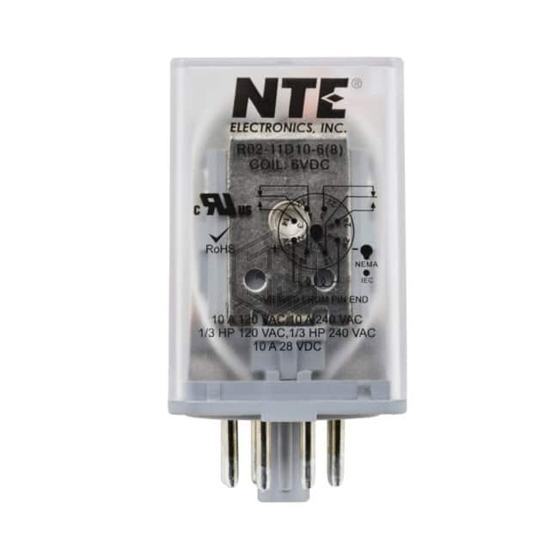 R02-11D10-6 - NTE Electronics, Inc - Power Relays, Over 2 Amps