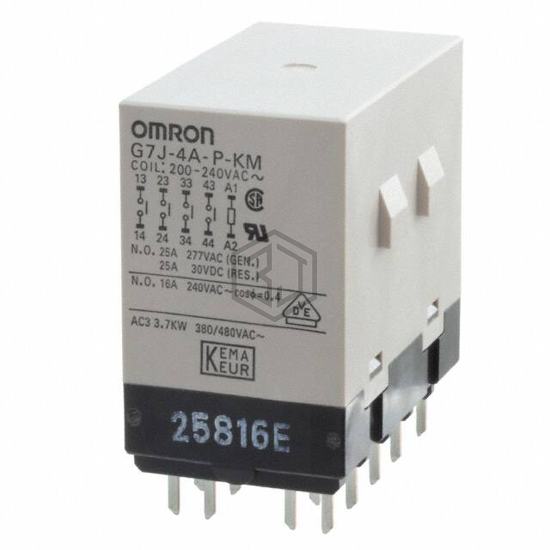 G7J-4A-P-KM AC200/240 - Omron Automation and Safety - Power Relays, Over 2 Amps