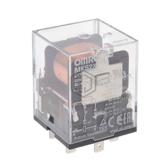 MKS2XT-11 DC220 - Omron Automation and Safety - Power Relays, Over 2 Amps