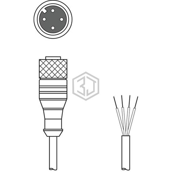 KD U-M12-4A-P1-050 - Leuze - Sensor Cable - Assemblies