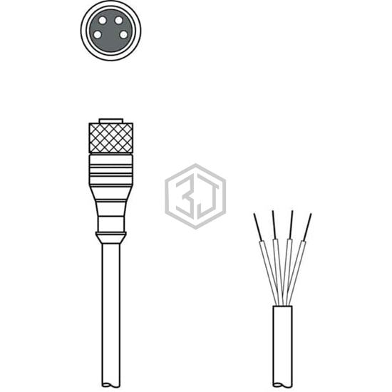 KD U-M8-4A-V1-050 - Leuze - Sensor Cable - Assemblies