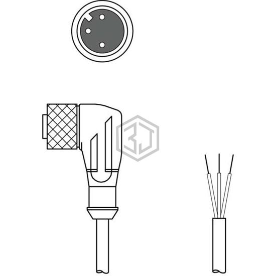 KD U-M123W-T2105-020 - Leuze - Sensor Cable - Assemblies