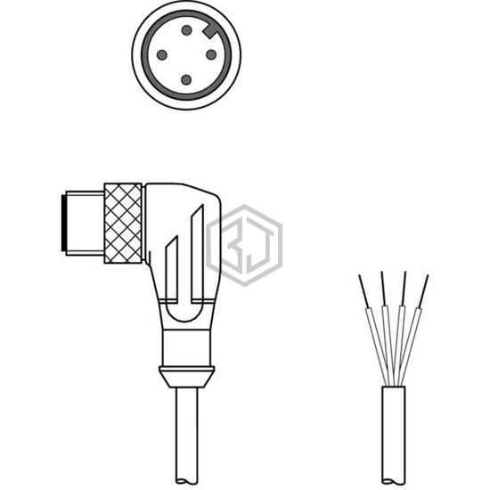KS U-M124W-T2100-050 - Leuze - Sensor Cable - Assemblies