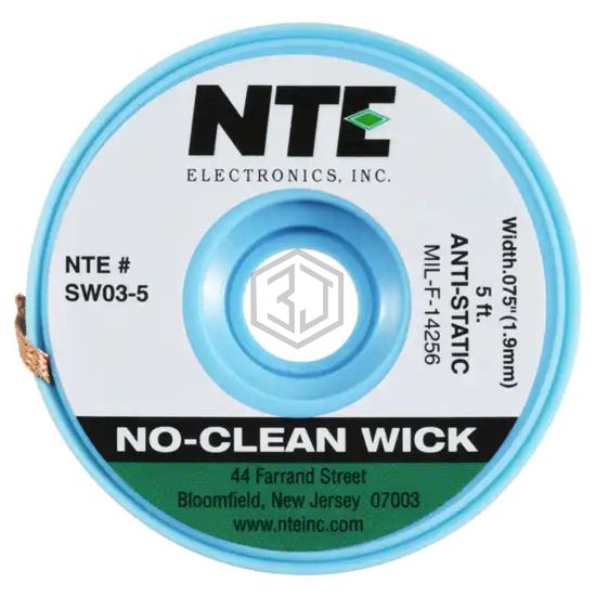 SW03-5 - NTE Electronics, Inc - Desoldering Braid, Wick, Pumps